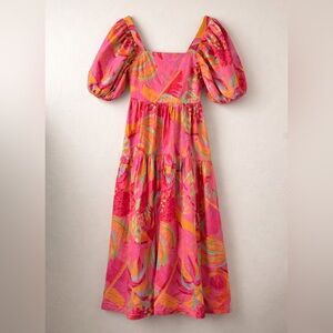 knee length dresses for ladies Off-White Flower Richelieu Euroflax™ Premium Linen Midi Dress – FARM Rio main image 0